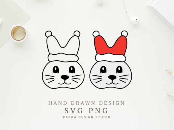 Cute Rabbit Face Christmas Hat SVG PNG Review