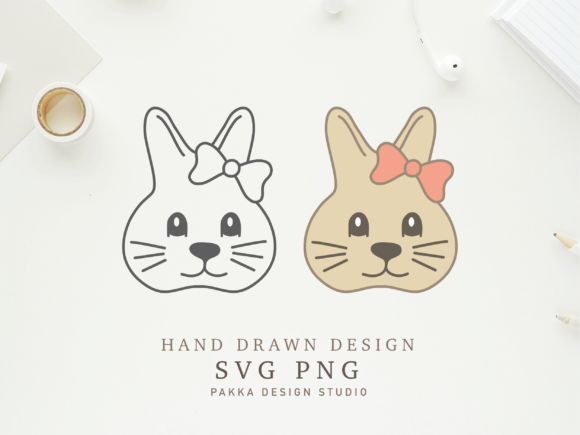 Cute Rabbit Face Easter Bow SVG PNG Review
