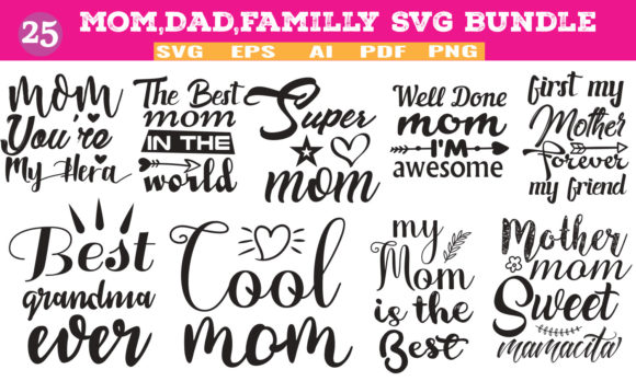 Review: About Mom,Dad,Familly Bundle SVG Graphic for Embroidery